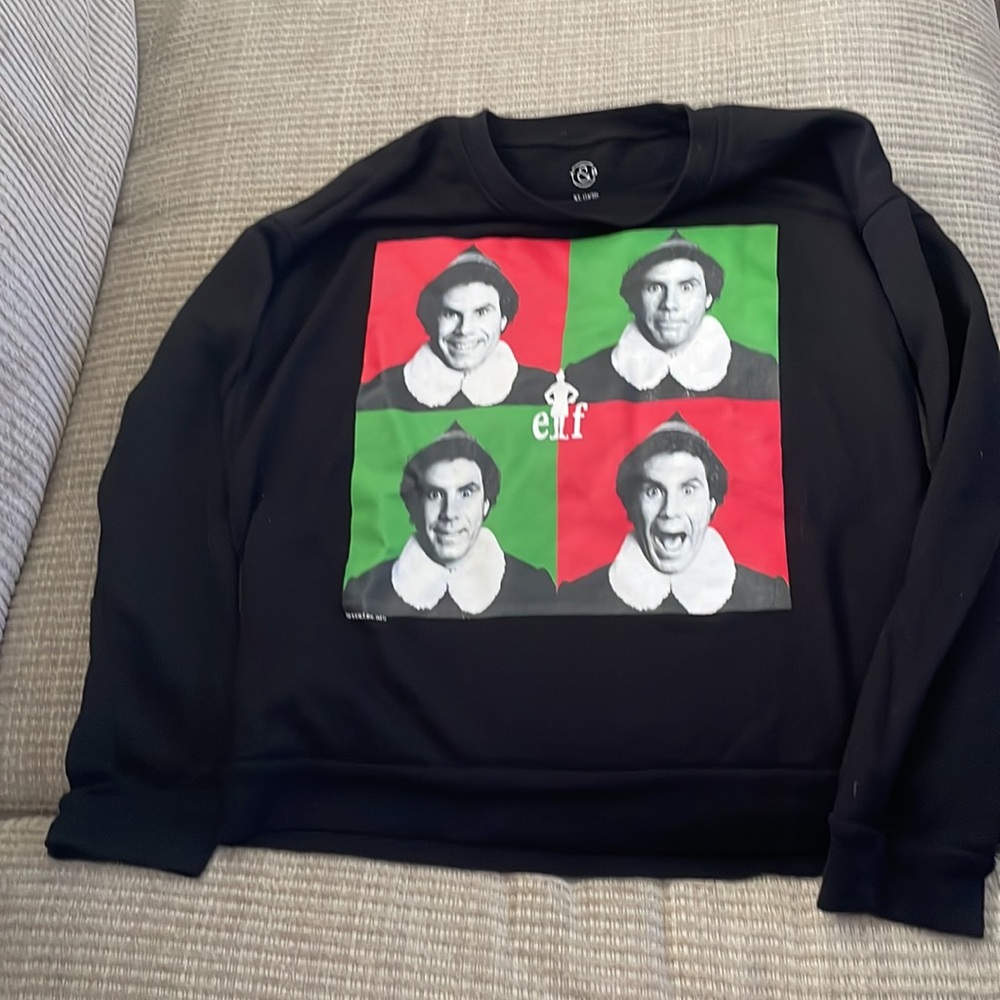Treasure & Bond Kids' Elf Graphic Sweatshirt In Black Size XL 14/16